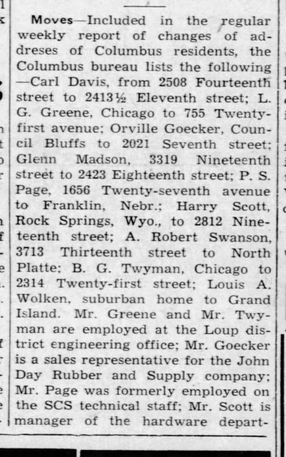 Clipping from The Columbus Telegram